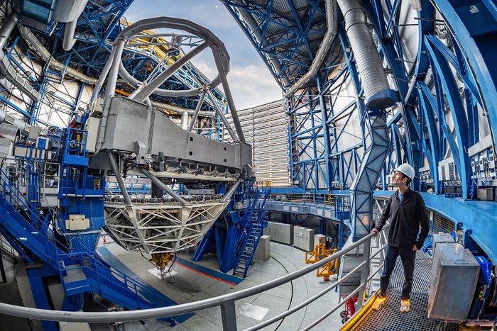 Al interior del VLT de ESO