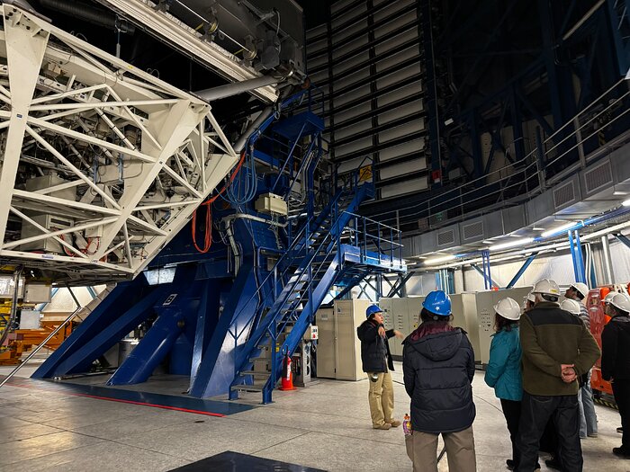 Visitors get an inside look at one of the Unit Telescopes (UT)