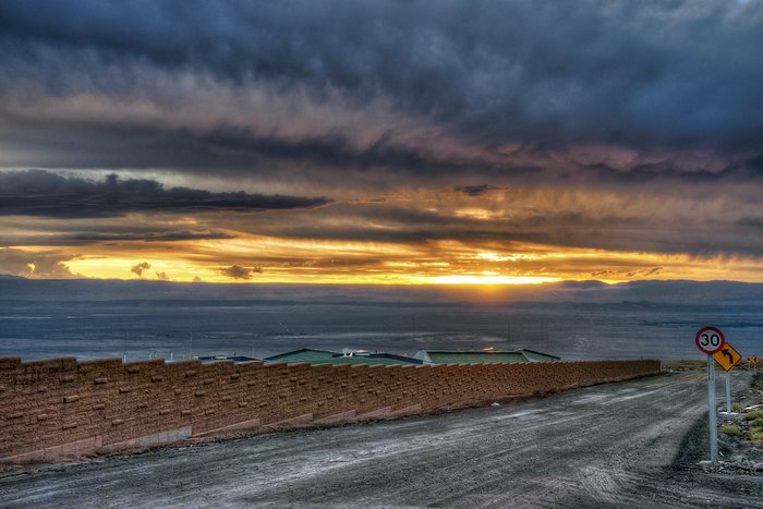 Sunset at ALMA's Operations Support Facility