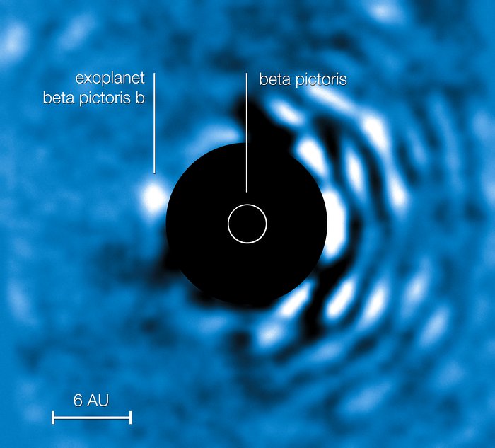 Planet Beta Pictoris seen with the NACO APP (annotated)