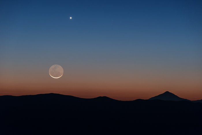 Moon and Venus over Chile