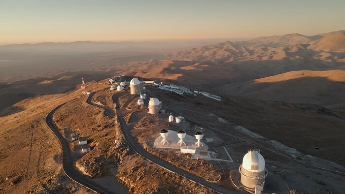 Aerial view of ESO's La Silla Observatory