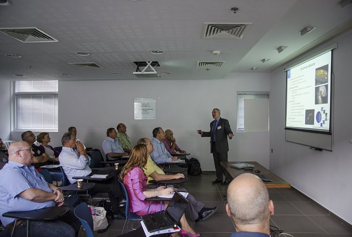 Alistair McPherson presenting the ELT in Haifa, Israel