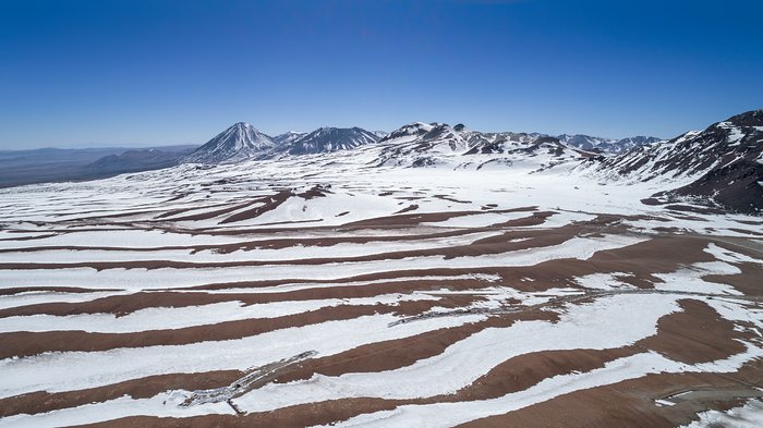 Snow streaked sand at Chajnantor