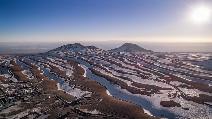 A snowy Chajnantor plateau