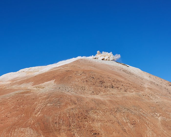 Explosion and dust on Armazones