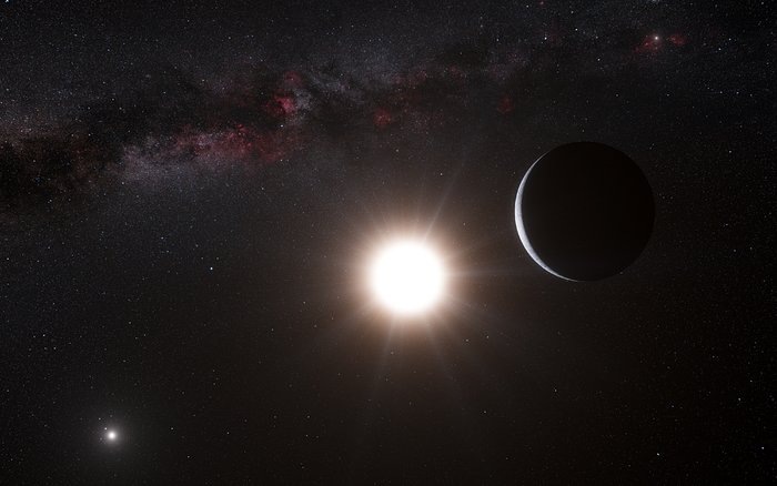 Artist’s impression van de planeet bij Alfa Centauri B