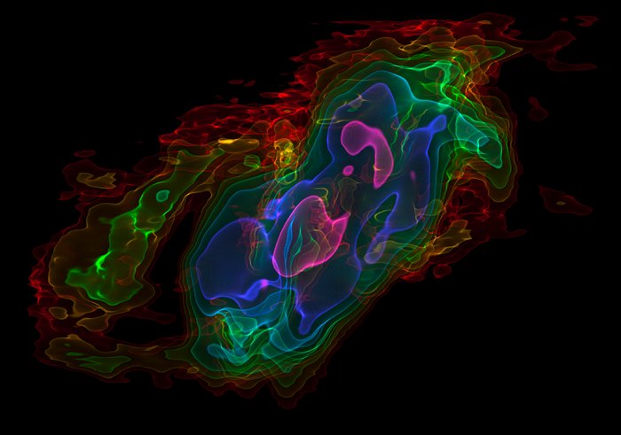 Visión tridimensional del gas expulsado de NGC 253 