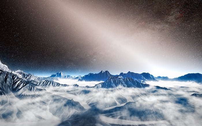 Artist’s impression of bright exozodiacal light