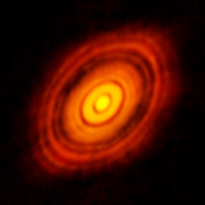 ALMA-Aufnahme der protoplanetaren Scheibe um HL Tauri