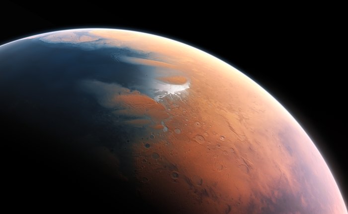 Vue d'artiste de la planète Mars telle qu'elle était il y a quatre milliards d'années