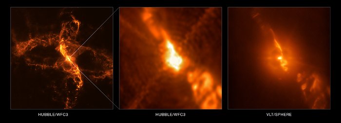 R Aquarii osservata dal VLT e da Hubble