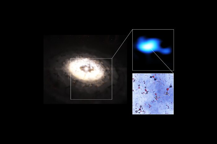 Dimethylether in der Scheibe um den Stern IRS 48 entdeckt