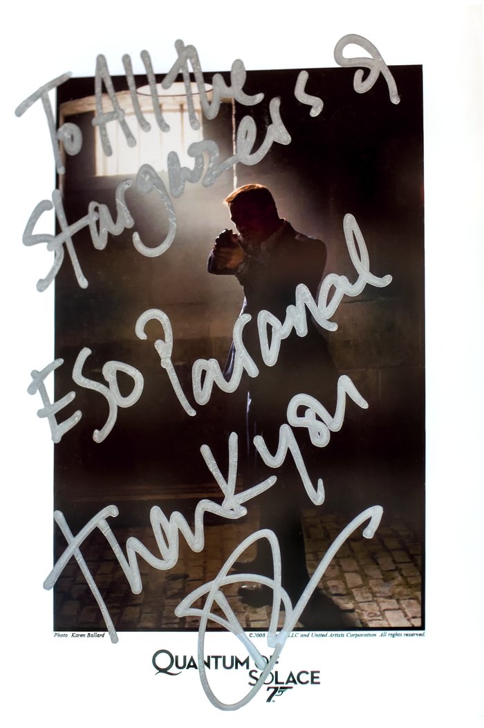 Daniel Craig's autograph at Paranal