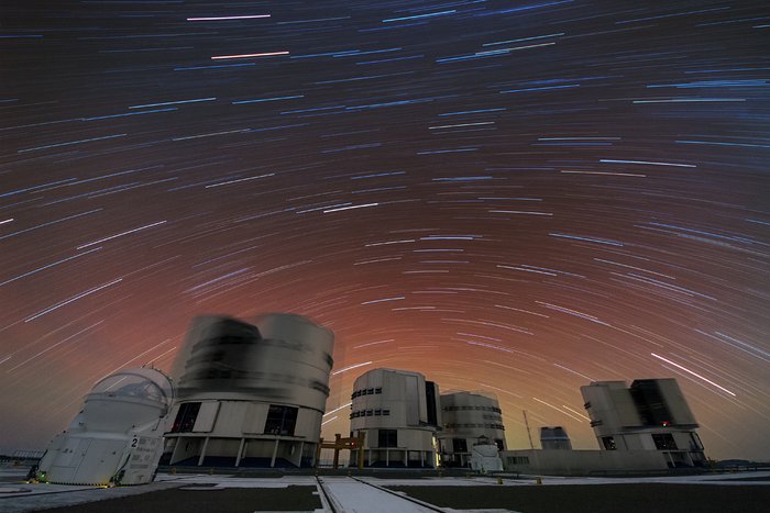 Star trails above Paranal