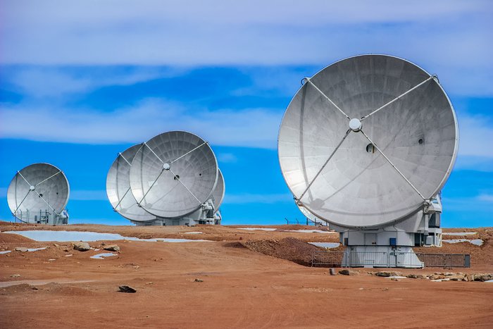 Five ALMA antennas