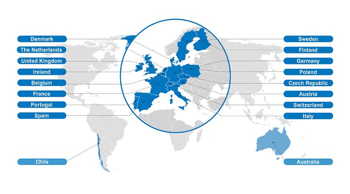 Map of ESO's Member States