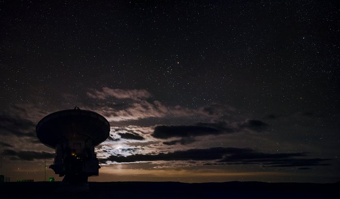 Glowing Moon ALMA silhouette