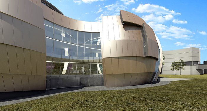 The back of the ESO Supernova Planetarium & Visitor Centre