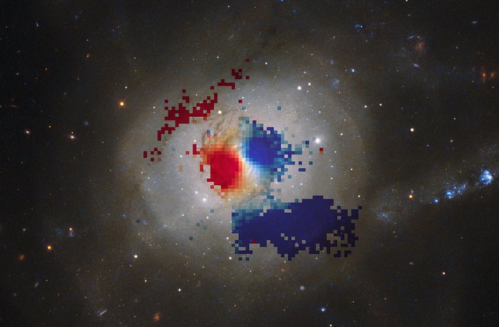 Mapa VLT de gás dentro do minispiral NGC 7252