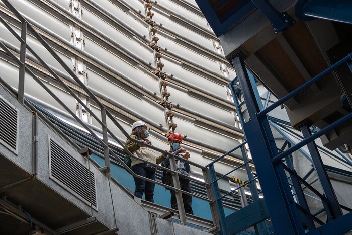 Shuttered in! Behind the VLT's high-tech windscreens