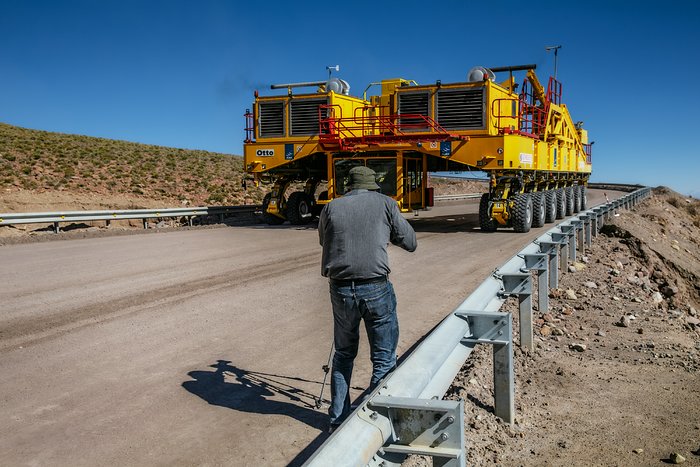 ALMA transporter on the road