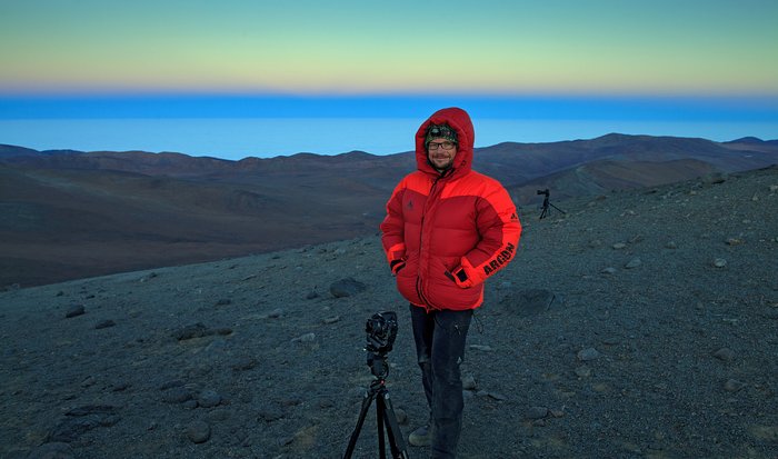 Standing upon a mountaintop