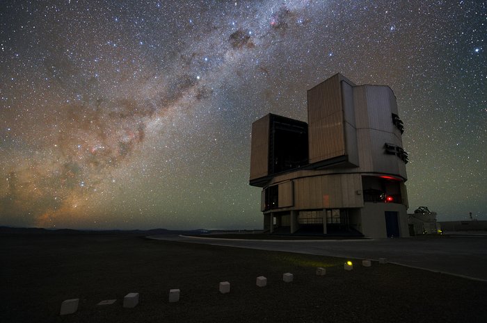 Milky Way illuminating the VLT platform