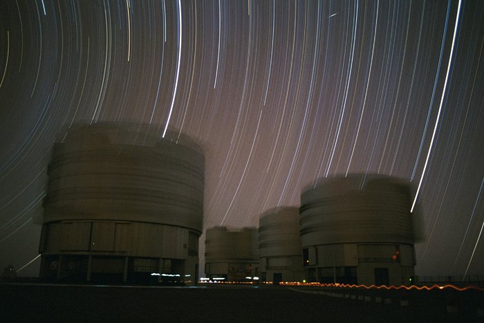 Star trails above the VLT