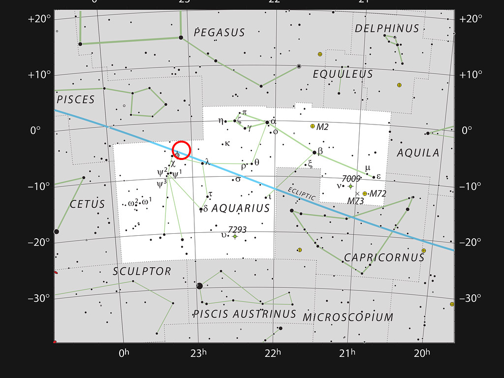 The ultracool dwarf star TRAPPIST-1 in the constellation of Aquarius | ESO