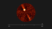 Zeitraffer des Exoplaneten Beta Pictoris d auf seiner Umlaufbahn um den Zentralstern