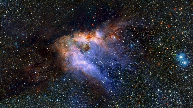 An infrared view of the Messier 17 nebula