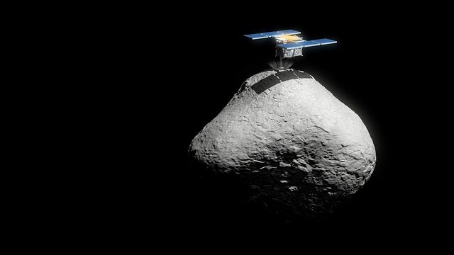 Animation af Hayabusa2s landing på asteroide 1998 KY26