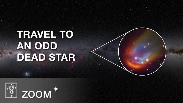 Zoom auf einen toten Stern mit einer seltsamen Schockwelle